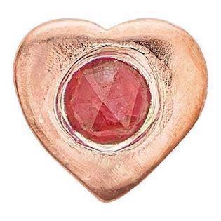 Christina Collect Rose Gold Plated 925 Sterling Silver Ruby Heart Kleines rosevergoldetes Herz mit rotem Rubin, Modell 603-R2
